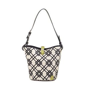 Spartina 449 Seven Oaks Bodega Geometric Print Bucket Bag Linen Canvas & Leather